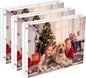 NIUBEE 5x7 Acrylic Picture Frame 3 Packs, Photo Frame 20% Thicker Block | Shatterproof &Safe, 95% High Transparency, UV protection, Double-sided display Magnetic Desktop Frames for Picture Display
