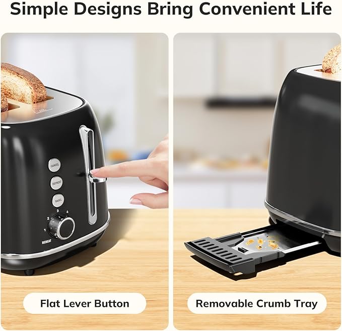 2 Slice Retro Stainless Steel Toaster - Image 5