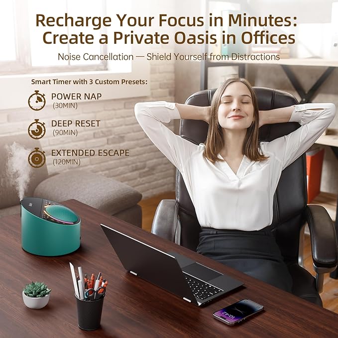 Sound Machine & Aroma Diffuser Pro 4-in-1 Sleep System, Premium Metal Shell - Image 6