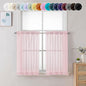 Chyhomenyc Blush Pink Sheer Curtains 30 inch Length 2 Panels, Light Filtering Voile Rod Pocket Short Window Curtians for Bathroom Living Room Farmhouse Small Windows, 42Wx30L inches