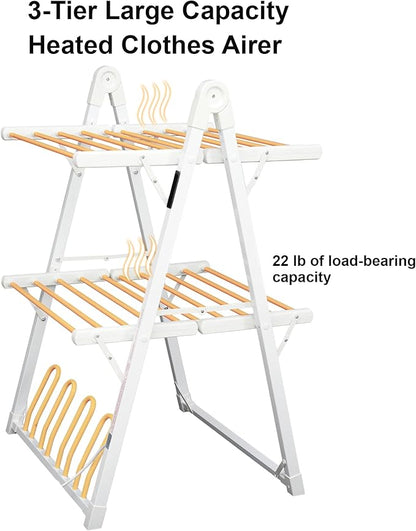 SHARNDY Electric Heated Clothes Drying Rack, Foldable Heated Garment Dryer - Image 3