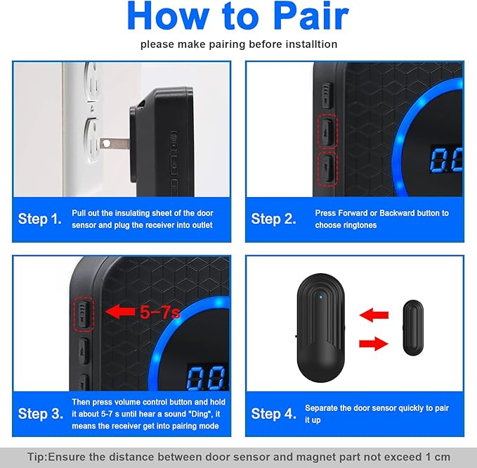 Wireless Door Chime for Business Home Office When Entering Door Alarms When - Image 9