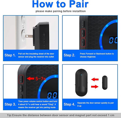 Wireless Door Chime for Business Home Office When Entering Door Alarms When - Image 9
