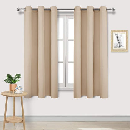DWCN Beige Blackout Curtains Room Darkening Grommet Thermal Insulated Light by DWCN