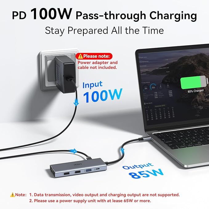 HODO USB C Docking Station Dual Monitor Adapter - Image 7