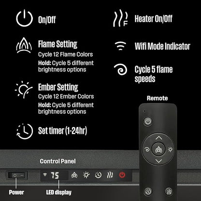 Westinghouse 74 Inch Electric Fireplace Heater, Compatible - Image 9