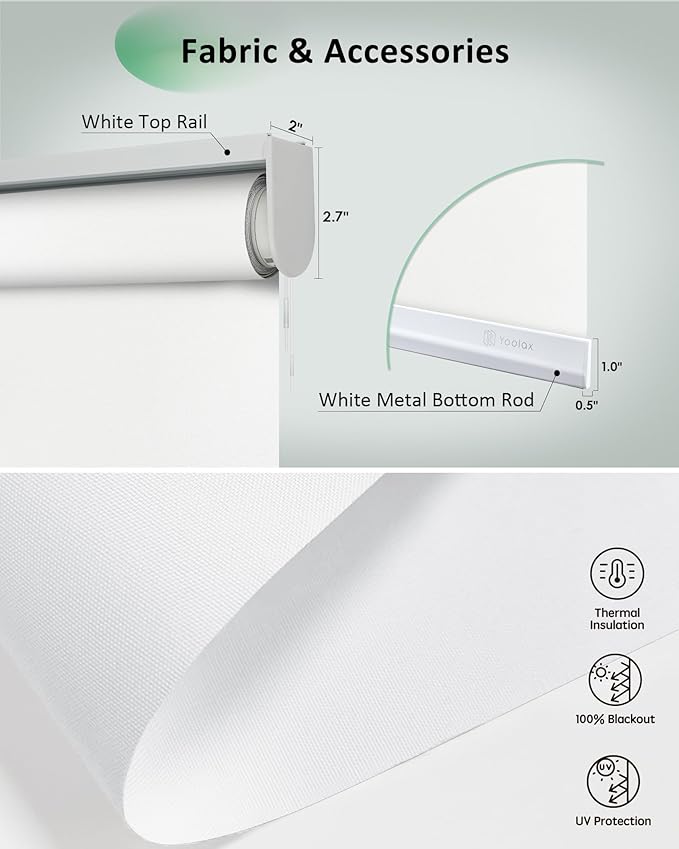 Yoolax Motorized Blinds App Control, Cordless Automatic Shades Roller Window - Image 5