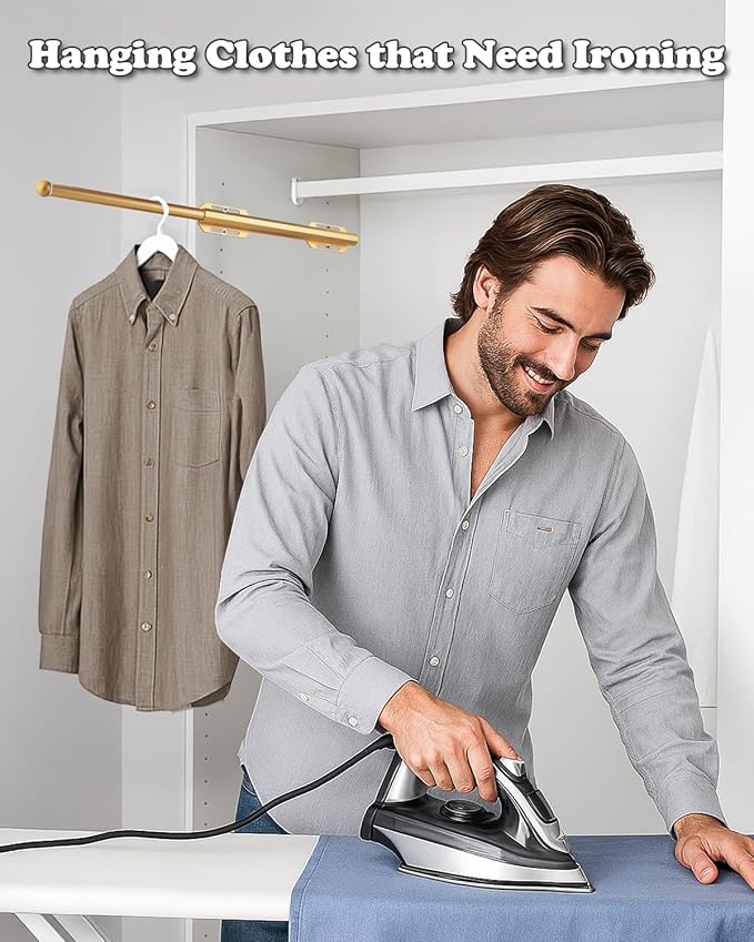 Valet Rod for Closet Pull Out, Standard Retractable closet rod organization rack - Image 6