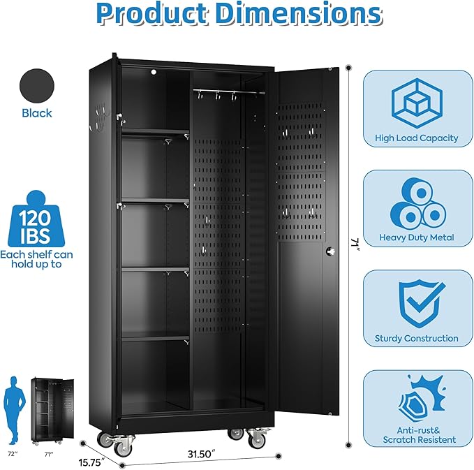SUXXAN Broom Closet Storage Cabinet - Image 3