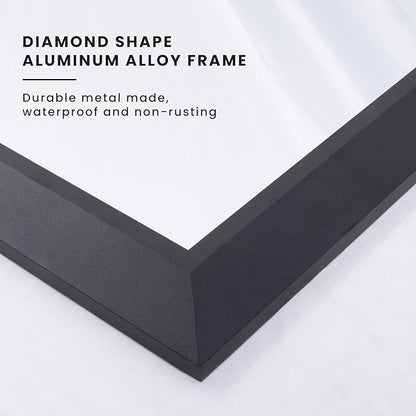 Amorho Black Bathroom Mirror, 36x32 Inch Thick Metal Framed Wall Mirrors - Image 2