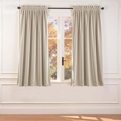 Lazzzy Velvet Blackout Curtains Thermal Insulated Room Window Drapes Super Soft by Lazzzy