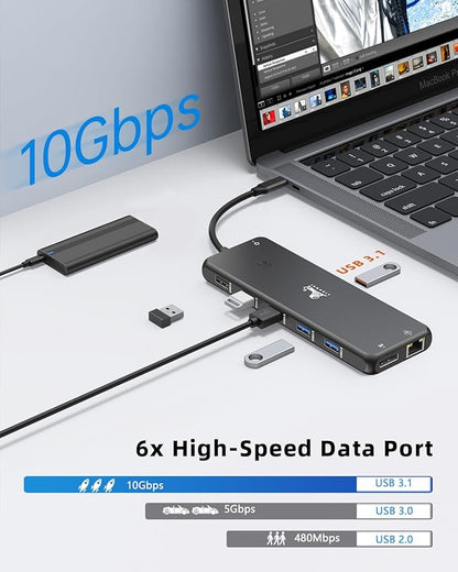 LIONWEI USB C Docking Station Dual Monitor 13 in 1 USB C Hub, Triple Display - Image 6