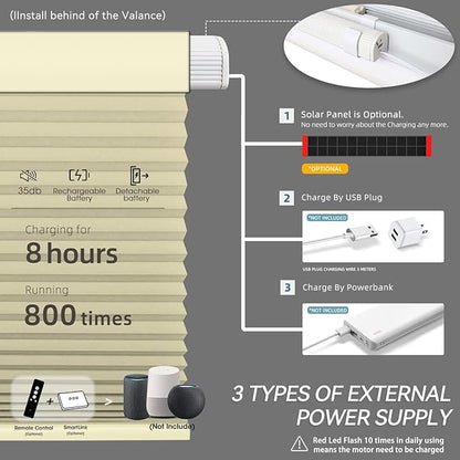 SmartWings Motorized Cellular Shades, Honeycomb Blinds Compatible - Image 7