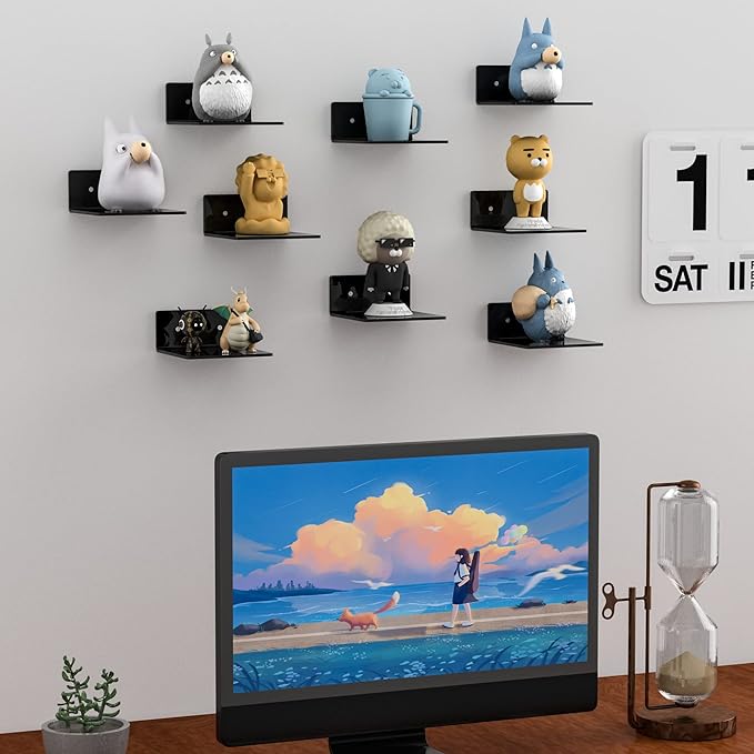 6 Inches Acrylic Small Wall Shelves 2 Pack, Floating Shelf - Image 7