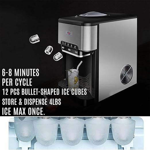 NUNET 3-in-1 Portable Ice Maker Water Dispenser Countertop Built-in Ice Machine - Image 5