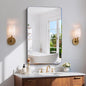 CILIBER Frameless Rectangle Mirror, 24x40 Beveled Bathroom Mirror Rounded Corner by CILIBER