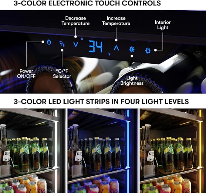 Zephyr 24" Wine Fridge & Beverage Refrigerator Single Zone Under Counter - Image 4
