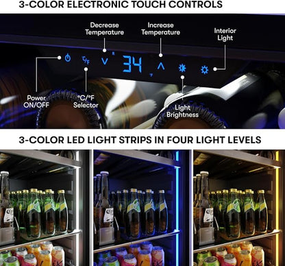 Zephyr 24" Wine Fridge & Beverage Refrigerator Single Zone Under Counter - Image 4