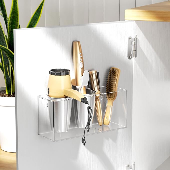 NIUBEE Hair Dryer Holder, Hair Tool Organizer Wall Mount, Blow Dryer Holder - Image 2