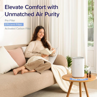 levoit air purifiers for home bedroom dorm room, close-up detail
