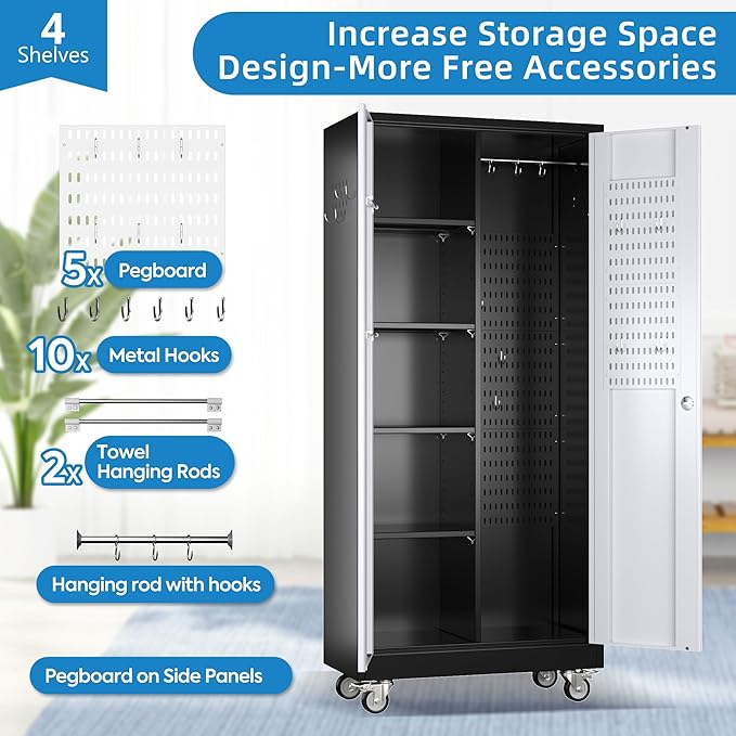 SUXXAN Broom Closet Storage Cabinet - Image 4