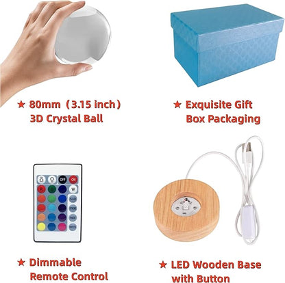 3D Crystal Ball Lamp with Lifelike LED Bear, 16 Color Changing Light, Dimmable - Image 4