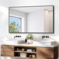 Black Bathroom Mirror for Wall, 55x36 Inch Rectangle Mirrors by DESBING