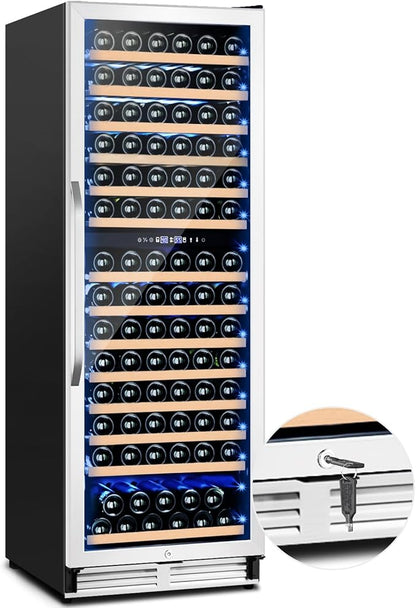 180 Bottles Wine Fridge 24 Inch Dual Zone Wine Cooler Refrigerator Freestanding by Velieta-SpecialistinFridge