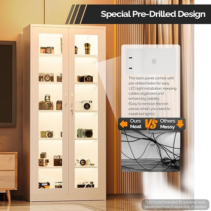 VINGLI Lockable Display Cabinet - Image 4