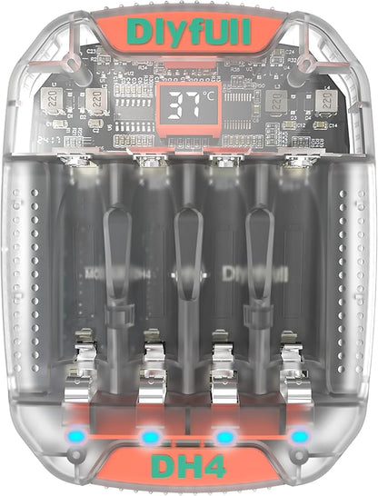 Dlyfull 4 Bay AA AAA Battery Charger by Dlyfull