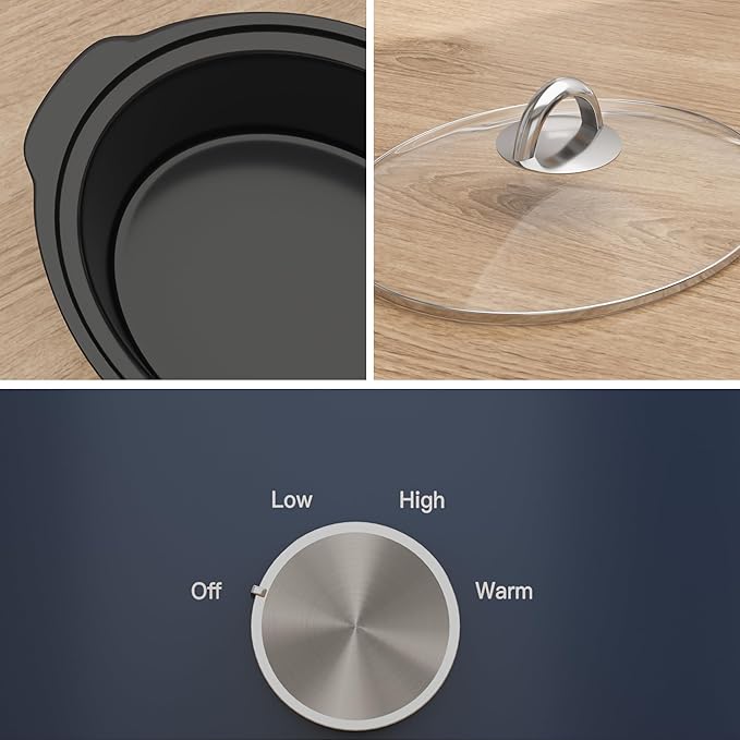 Sunvivi 3 Quart Slow Cooker & Mini Food Warmer - Image 8
