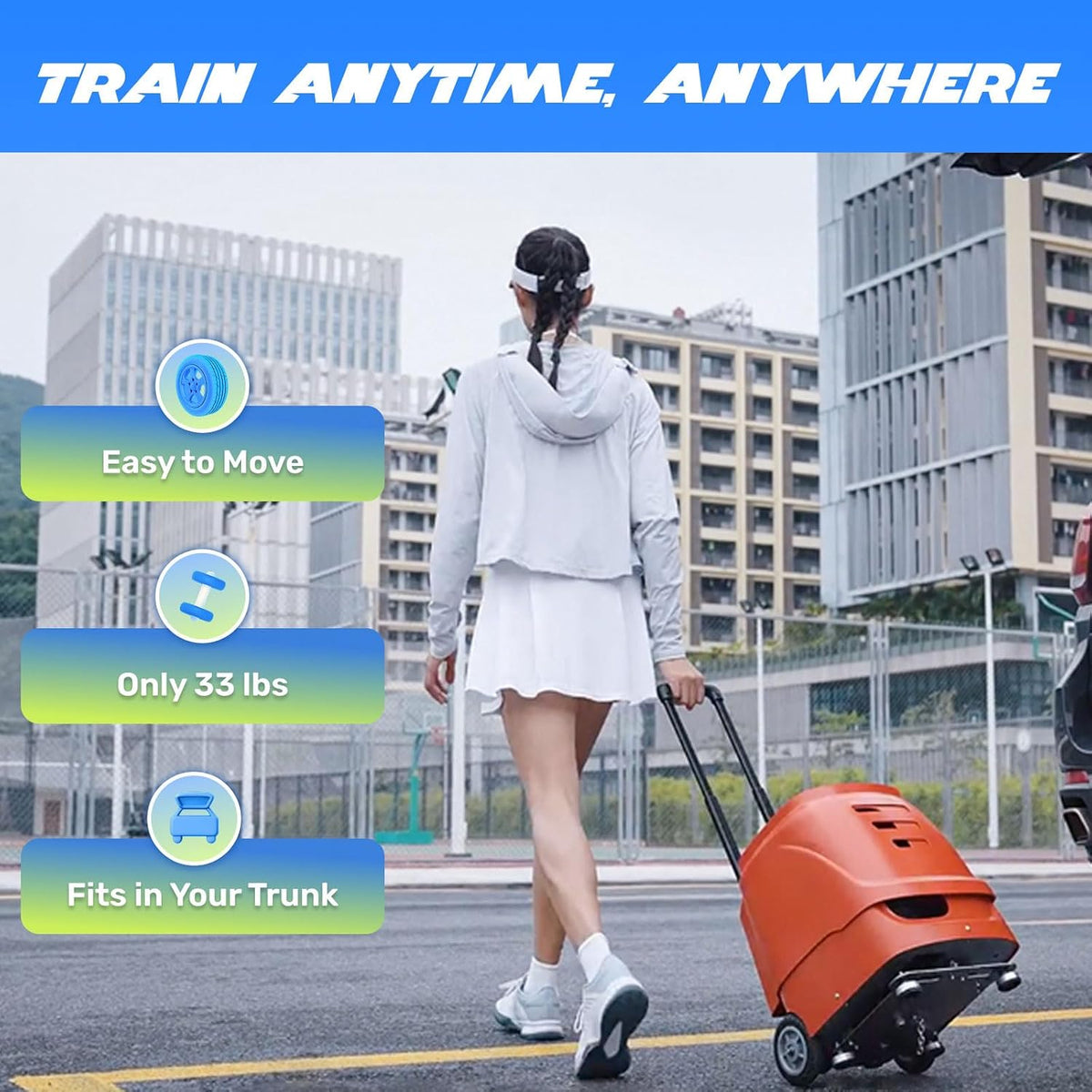 PUSUN｜PT-Smart Tennis Ball Machine: App Control with 12 Built-in Training Mod...