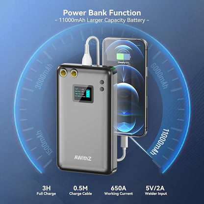 Battery Spot Welder, AWithZ 1.5" LCD Screen Recyclable 11000mAh Spot Welder - Image 5