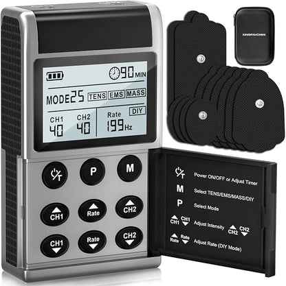 KingPavonini 4-IN-1 TENS Unit Muscle Stimulator, DIY & TENS & EMS & MASS by KingPavonini