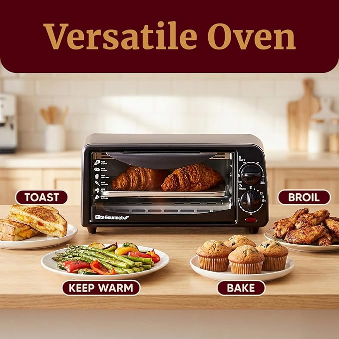 Elite Gourmet ETO236 Personal Compact 2 Slice Countertop Toaster Oven - Image 6