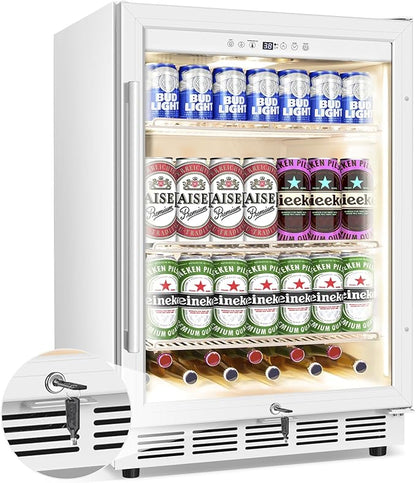 Beverage Refrigerator 24 Inch Drink Fridge, Beer Fridge, 150 Cans Beverage by Velieta-SpecialistinFridge