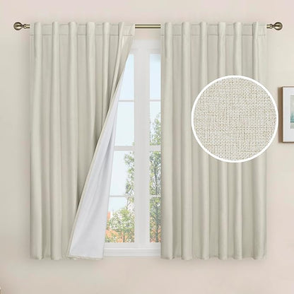 LAMIT Full Blackout Window Linen Curtains by LAMIT