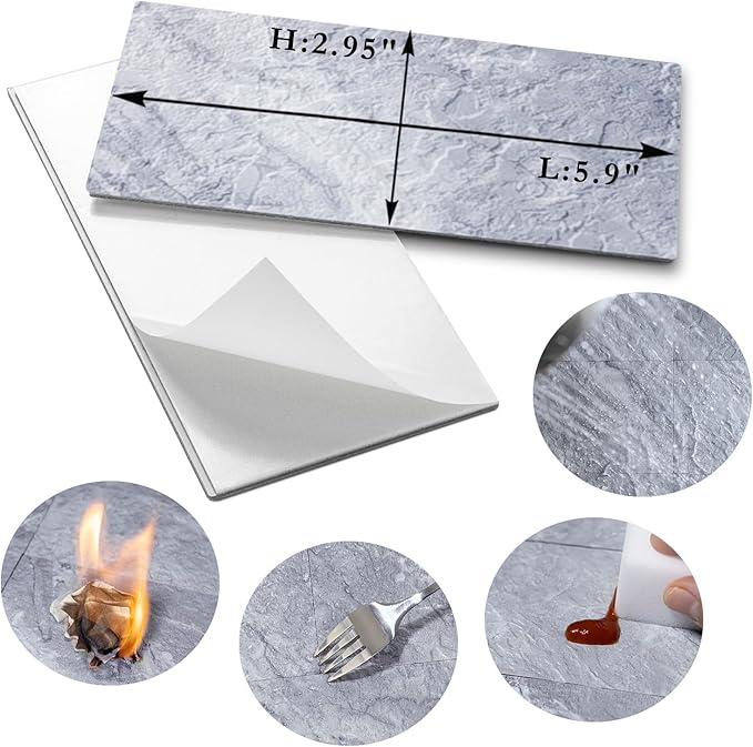 AULIGET 100-Piece Peel and Stick Backsplash Wall Tiles, Laundry Room - Image 5