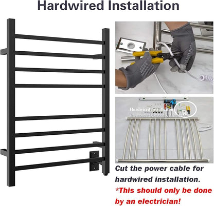 HEATGENE Towel Warmer, Heated Towel Warmer Rack, Wall-Mounted Hardwired/Plug-in - Image 2