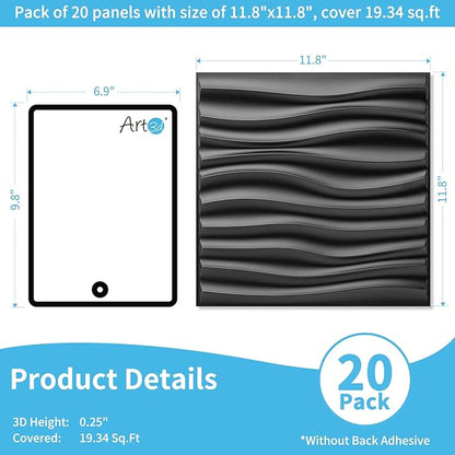 Art3d 20 Pack Decorative 3D Wall Panels, 19 Sq.Feet PVC Interior Wall Décor - Image 2