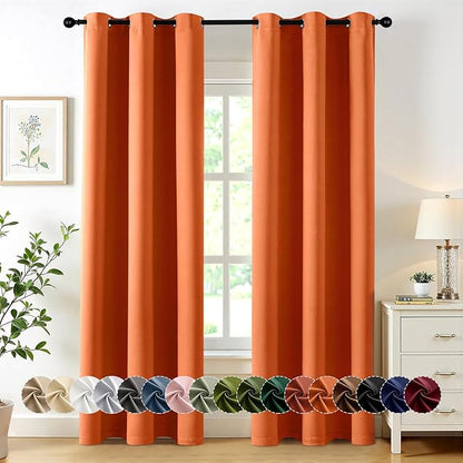 MIULEE Orange Blackout Curtains by MIULEE