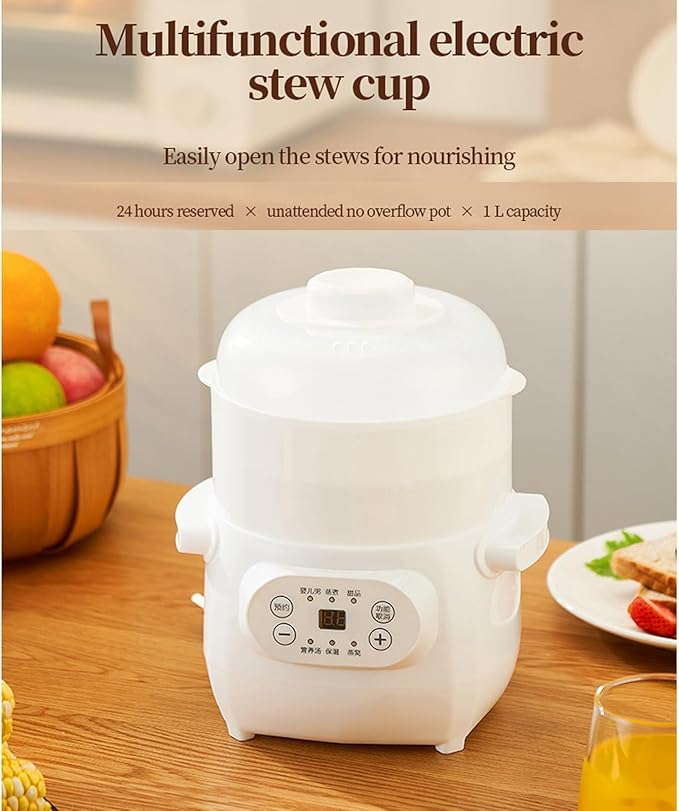 1L Ceramic Stew Pots Electric Porridge Soup Cooker - Image 8