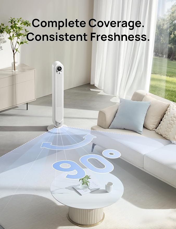 Dreo Smart Tower Fan for Bedroom, Floor Standing Bladeless Oscillating Fan - Image 6