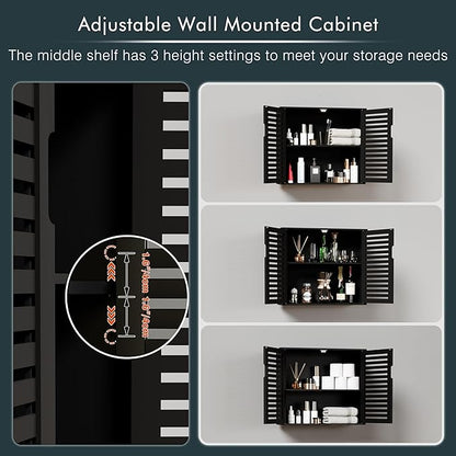 HITNET Black Bathroom Storage Cabinet, Hanging Medicine Cabinet - Image 7