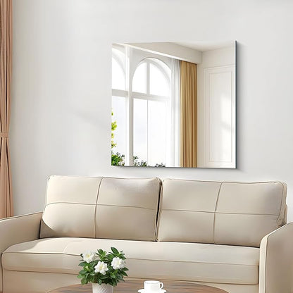 CILIBER 30x30 inch Frameless Bathroom Mirror, Square Frameless Mirrors - Image 6