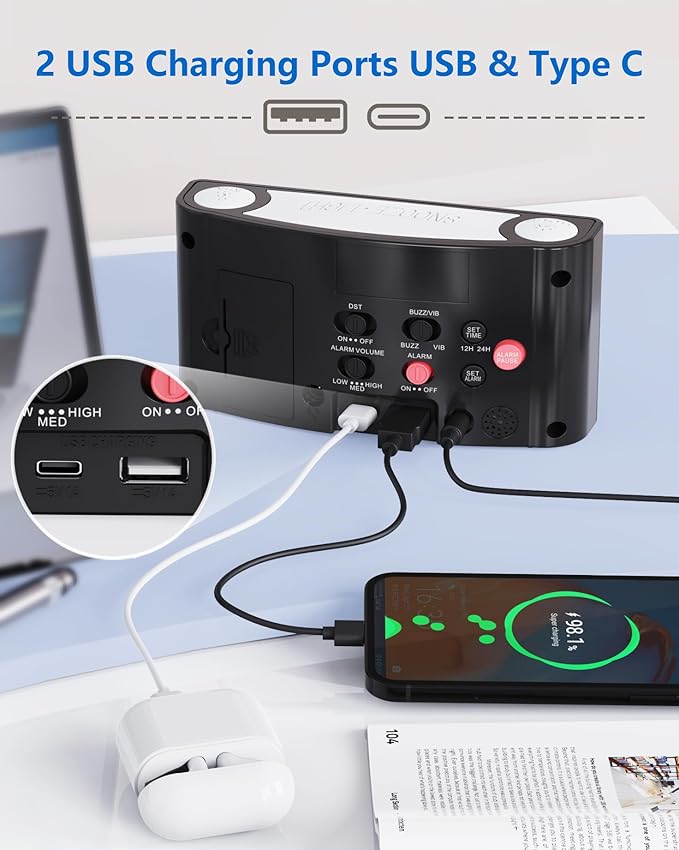 Vibrating Alarm Clock with Bed Shaker - Image 6