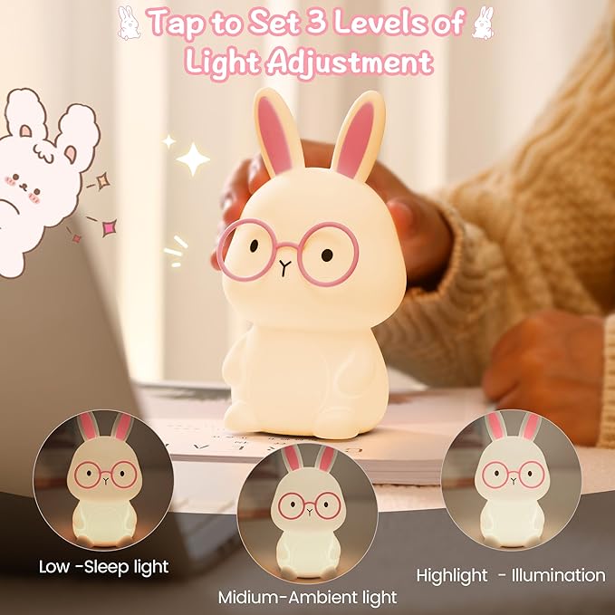 Bunny Lamp for Kids, Rabbit Night Light - Image 2