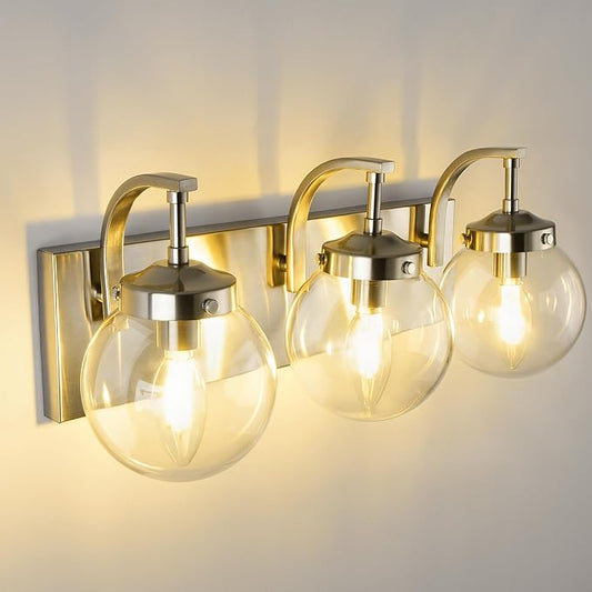 Beionxii Brushed Nickel Bathroom Light Fixtures, 3-Light Bathroom Vanity Light by Beionxii