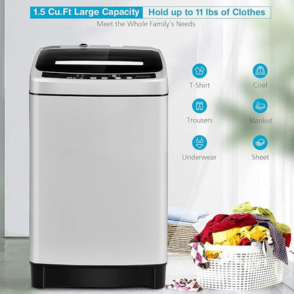 Giantex Full Automatic Washing Machine, 2 in 1 Portable Laundry Washer 1.5Cu.Ft - Image 7