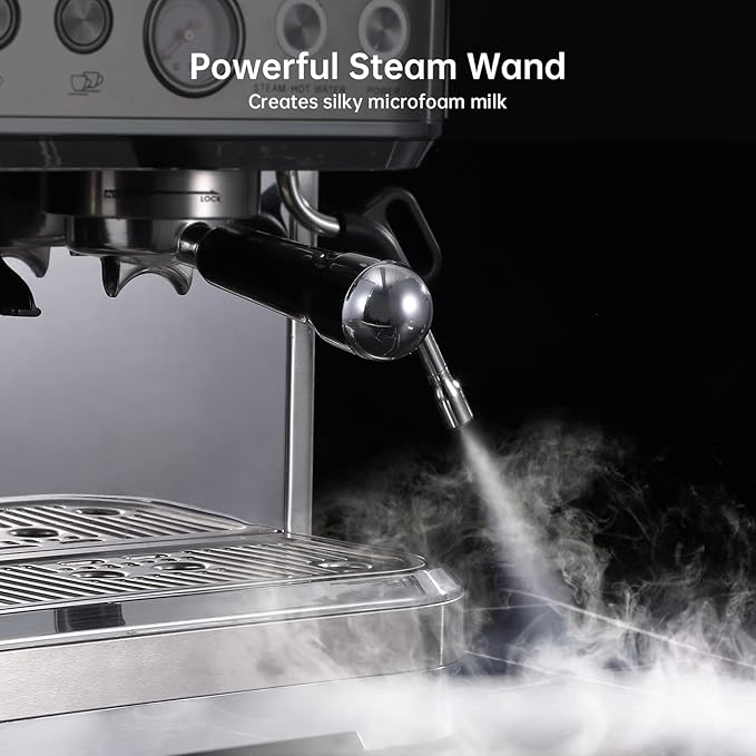 IDEALHOUSE Espresso Machine 3-in-1, Built-in Grinder and Milk Frother, - Image 3